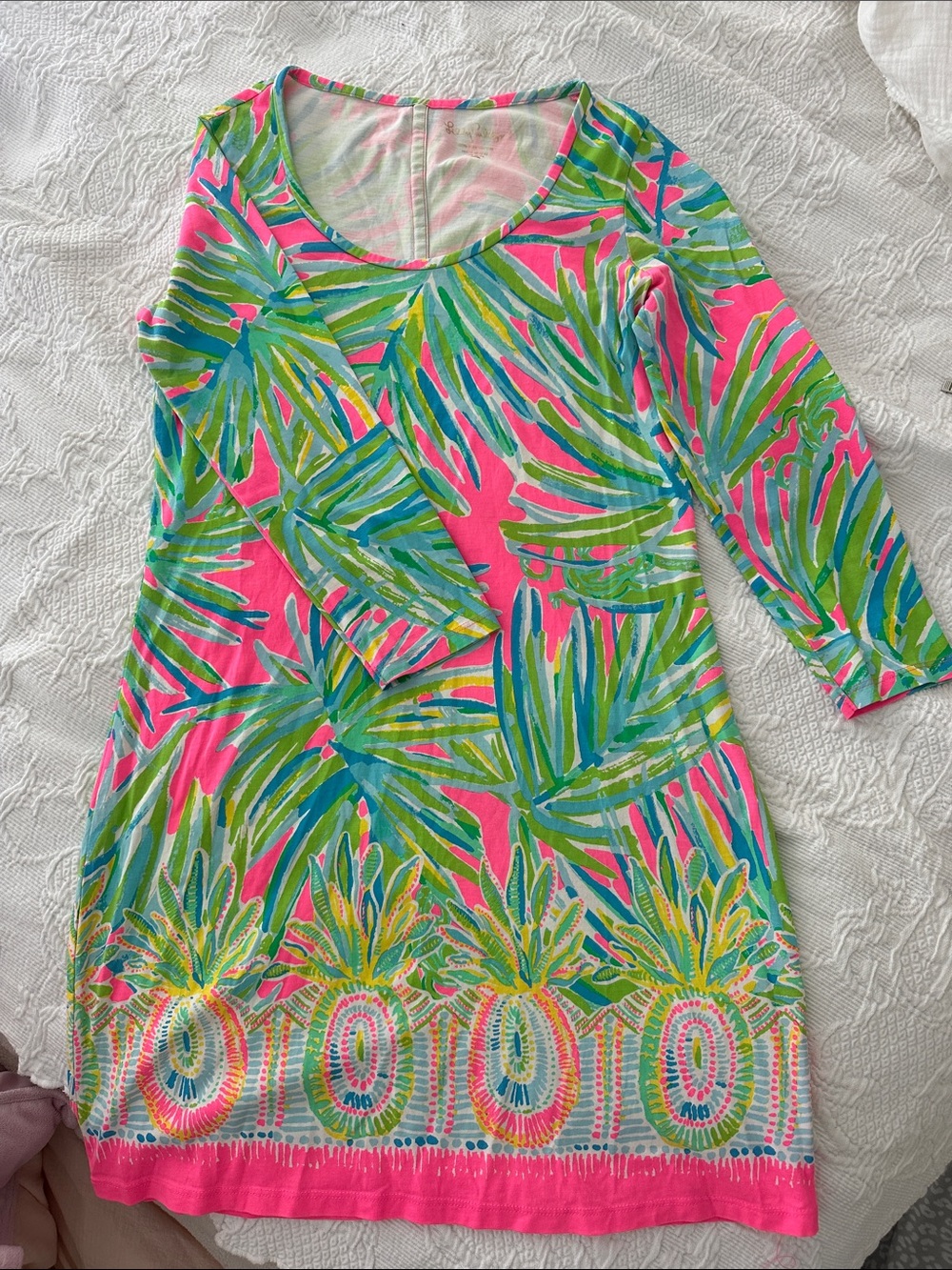 Lilly Pulitzer Pink Green Blue Tropical Print Dress